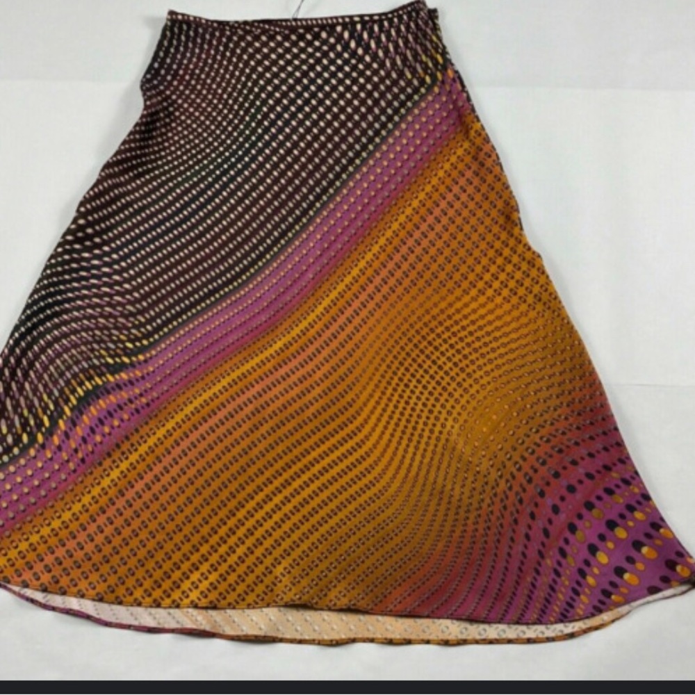 Silk/satin flared skirt